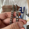 Wholesale Men's Titanium Steel And Stainless Steel Cuban Necklace With Round Mill Chain And Geometric Pattern Encryption Jewelry