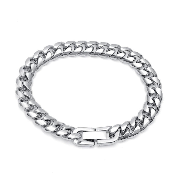 Wholesale Men's Titanium Steel And Stainless Steel Cuban Necklace With Round Mill Chain And Geometric Pattern Encryption Jewelry