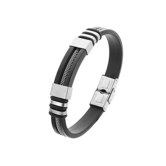 Wholesale Men's Titanium Steel Geometric Bracelet With Electroplating