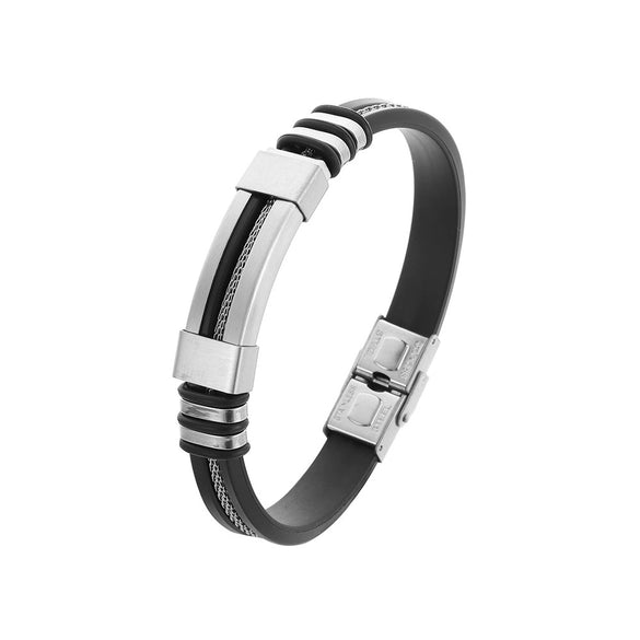 Wholesale Men's Titanium Steel Geometric Bracelet With Electroplating