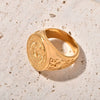 Wholesale Men's Titanium Steel Goldplated Vintage Animal Zodiac Eagle Ring