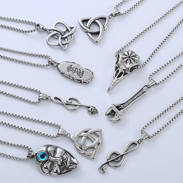 Wholesale Men's Titanium Steel Punk Style Geometric Jewelry With Polishing Treatment