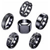 Wholesale Men's Titanium Steel Retro Punk Square Geometric Ring With Electroplating