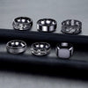 Wholesale Men's Titanium Steel Retro Punk Square Geometric Ring With Electroplating