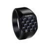 Wholesale Men's Titanium Steel Ring With Geometric Pattern And Carbon Fiber Inlay And Electroplating Processing