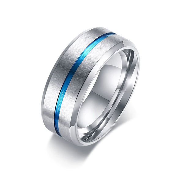 Wholesale Men's Titanium Steel Rings Geometric Pattern Electroplated Trendy Simple Style