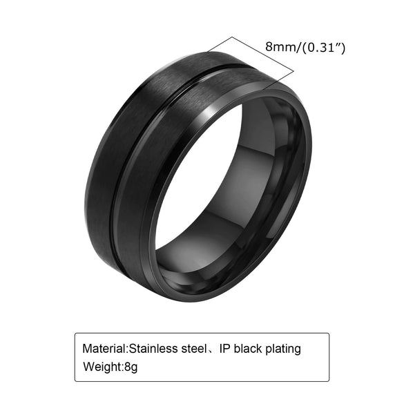 Wholesale Men's Titanium Steel Rings Geometric Pattern Electroplated Trendy Simple Style