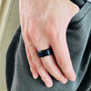 Wholesale Men's Titanium Steel Rings Geometric Pattern Electroplated Trendy Simple Style
