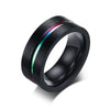 Wholesale Men's Titanium Steel Rings Geometric Pattern Electroplated Trendy Simple Style