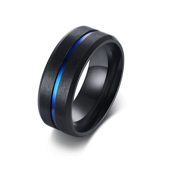 Wholesale Men's Titanium Steel Rings Geometric Pattern Electroplated Trendy Simple Style