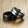 Wholesale Men's Titanium Steel Rings Geometric Pattern Electroplated Trendy Simple Style