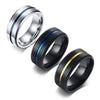 Wholesale Men's Titanium Steel Rings Geometric Pattern Electroplated Trendy Simple Style