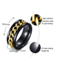 Wholesale Men's Titanium Steel Rotating Decompression Index Finger Ring Geometric Minimalist Electroplated Jewelry