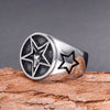 Wholesale Men's Titanium Steel Sixpointed Star Ring With Electroplating Treatment
