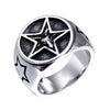 Wholesale Men's Titanium Steel Sixpointed Star Ring With Electroplating Treatment