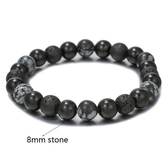 Wholesale Men's Titanium Steel Snowflake Sixpointed Star Rhombus Pattern Electroplated Bracelet