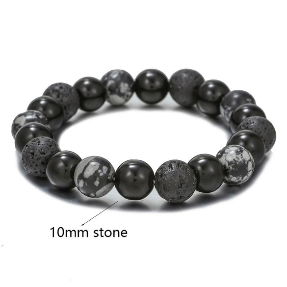 Wholesale Men's Titanium Steel Snowflake Sixpointed Star Rhombus Pattern Electroplated Bracelet