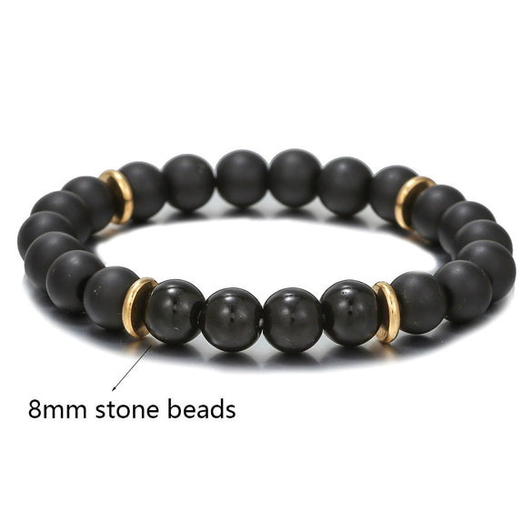 Wholesale Men's Titanium Steel Snowflake Sixpointed Star Rhombus Pattern Electroplated Bracelet