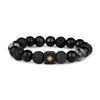 Wholesale Men's Titanium Steel Snowflake Sixpointed Star Rhombus Pattern Electroplated Bracelet