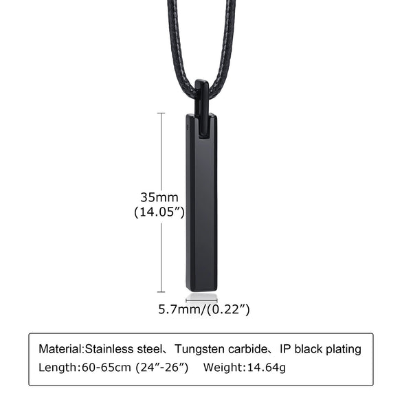 Wholesale Men's Tungsten Steel Glossy Pendant Necklace With Letters Numbers Text Pattern