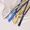 Wholesale Men's Tungsten Steel Glossy Pendant Necklace With Letters Numbers Text Pattern