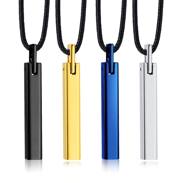 Wholesale Men's Tungsten Steel Glossy Pendant Necklace With Letters Numbers Text Pattern