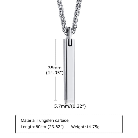 Wholesale Men's Tungsten Steel Glossy Pendant Necklace With Letters Numbers Text Pattern