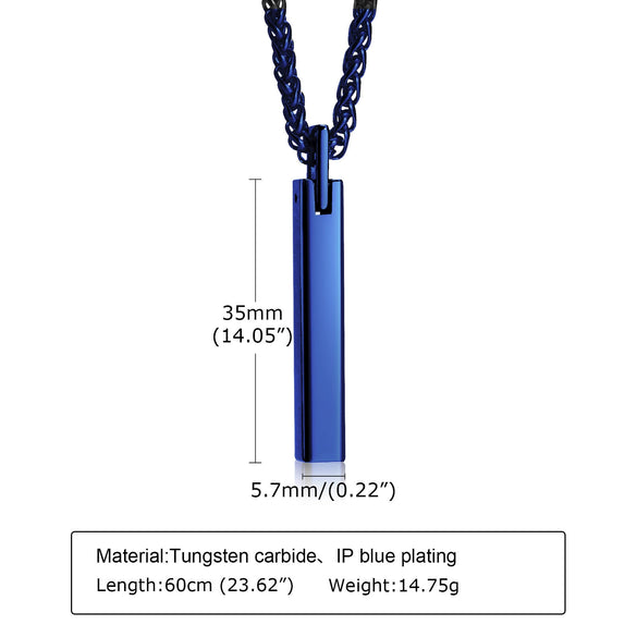 Wholesale Men's Tungsten Steel Glossy Pendant Necklace With Letters Numbers Text Pattern