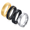 Wholesale Men's Tungsten Steel Ring Black Geometric Style Polished
