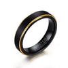 Wholesale Men's Tungsten Steel Ring Black Geometric Style Polished