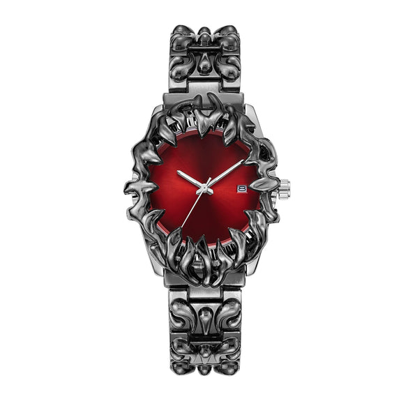 Wholesale Men's Vintage Waterproof Watch Irregular Claw Style Alabaster Alloy Case Mineral Reinforced Glass Mirror Stainless Steel Buckle