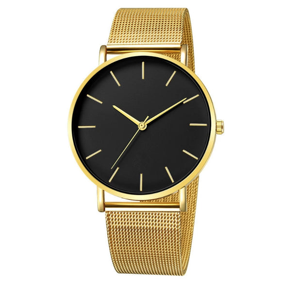 Wholesale Men's Watch Alloy Case Stainless Steel Strap Round Dial Quartz Watch Simple Fashion