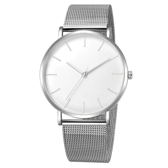 Wholesale Men's Watch Alloy Case Stainless Steel Strap Round Dial Quartz Watch Simple Fashion