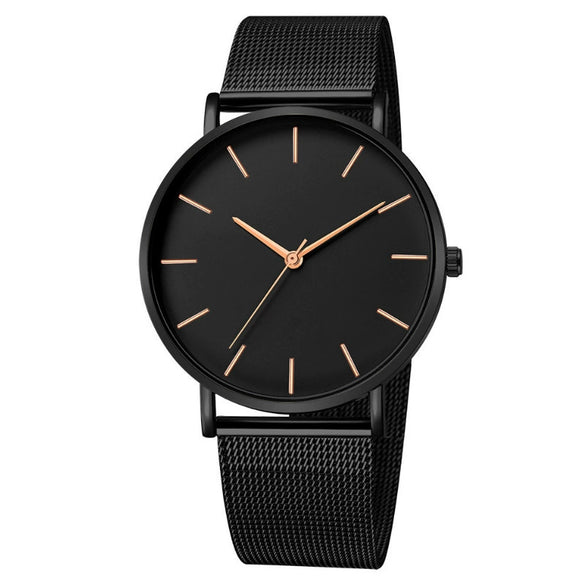 Wholesale Men's Watch Alloy Case Stainless Steel Strap Round Dial Quartz Watch Simple Fashion