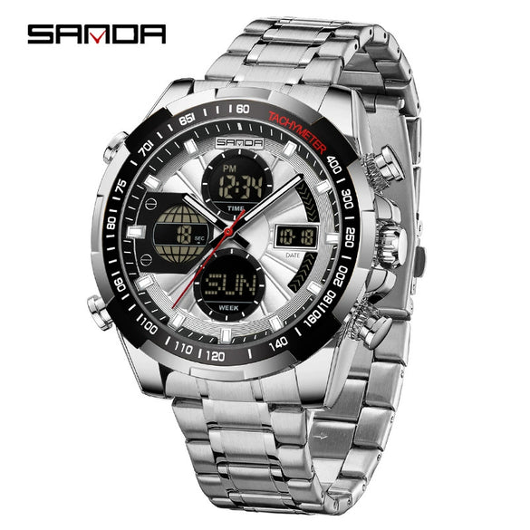 Wholesale Men's Watch Zinc Alloy Round Dial Waterproof Multifunctional Sporty Fashion Light Luxury Style