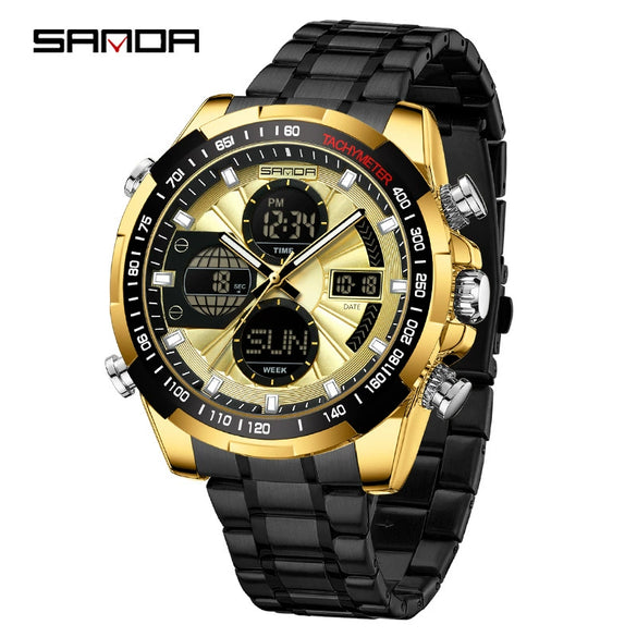 Wholesale Men's Watch Zinc Alloy Round Dial Waterproof Multifunctional Sporty Fashion Light Luxury Style