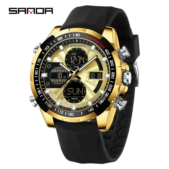 Wholesale Men's Watch Zinc Alloy Round Dial Waterproof Multifunctional Sporty Fashion Light Luxury Style
