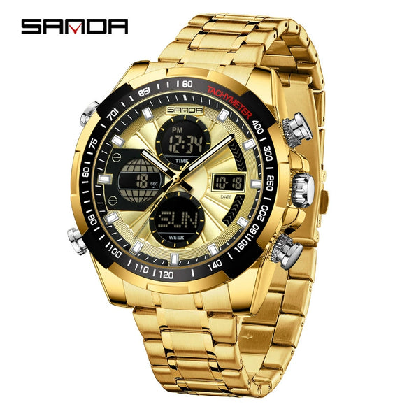 Wholesale Men's Watch Zinc Alloy Round Dial Waterproof Multifunctional Sporty Fashion Light Luxury Style