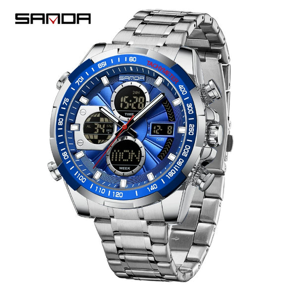Wholesale Men's Watch Zinc Alloy Round Dial Waterproof Multifunctional Sporty Fashion Light Luxury Style