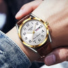 Wholesale Men's Waterproof Fashionable Watch Alloy Case Pu Strap Round Dial