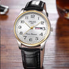 Wholesale Men's Waterproof Fashionable Watch Alloy Case Pu Strap Round Dial