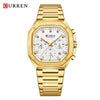 Wholesale Men's Waterproof Quartz Chronograph Wrist Watch With Calendar Square Dial Alloy Case Stainless Steel Strap And Buckle