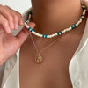 Wholesale Men's Wooden Bead Jewelry With Alloy Snail Pendant And Geometric Pattern Handmade Necklace
