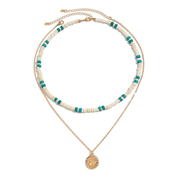 Wholesale Men's Wooden Bead Jewelry With Alloy Snail Pendant And Geometric Pattern Handmade Necklace