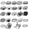 Wholesale Men's Zinc Alloy Geometric Skull Oil Drop Hiphop Niche Ring With Electroplating
