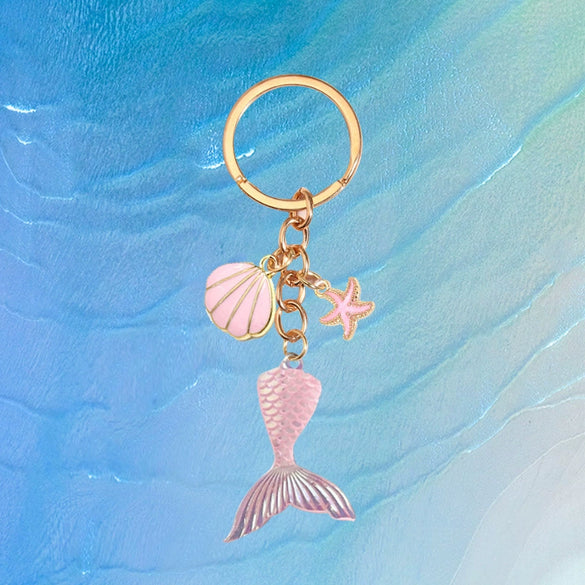 Wholesale Mermaid Fish Tail Keychain Pendant Zinc Alloy Cartoon Style