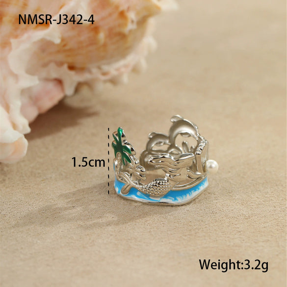 Wholesale Mermaid Stainless Steel Necklace 18K Gold Plated Geometric Design