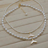 Wholesale Mermaid Tail Freshwater Pearl Necklace With Rice Shape And Copper Accessory