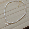 Wholesale Mermaid Tail Freshwater Pearl Necklace With Rice Shape And Copper Accessory