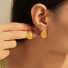 Wholesale Mesh Earrings Copper 18K Gold Plated Drop Shape Geometric Niche Style